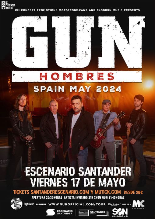 Concierto en Santander de Gun, el 17 de Mayo de 2024 a las 22:00h, en la Sala Escenario Santander (Santander, Cantabria).